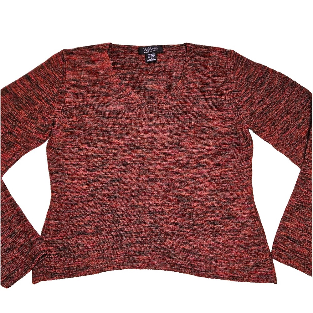 Willie Smith Women's Sweater LARGE Red Rust‎ Brown Knit Top Witchy Whimsigoth
